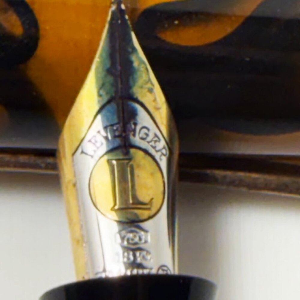 Rare Levenger Italy 2394 B Fountain Pen - Sterling Silver & 18K Gold